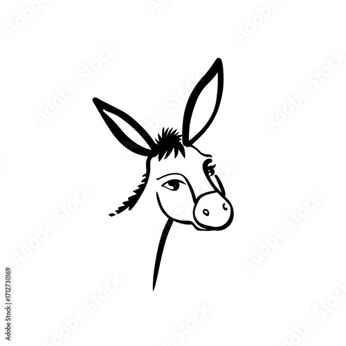 mule. mule simple black and white line art vector logo