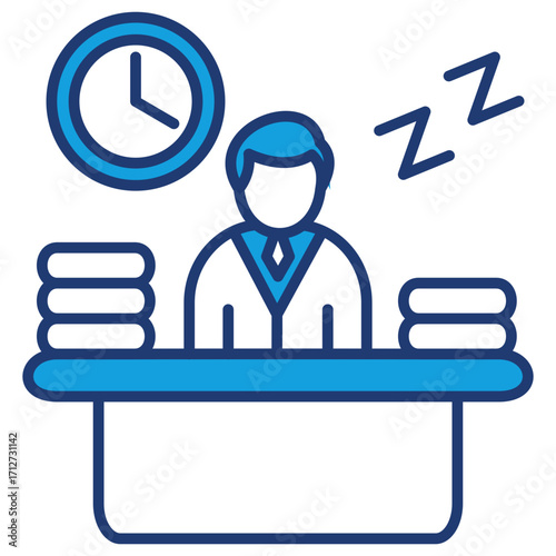 Overtime Blue Icon