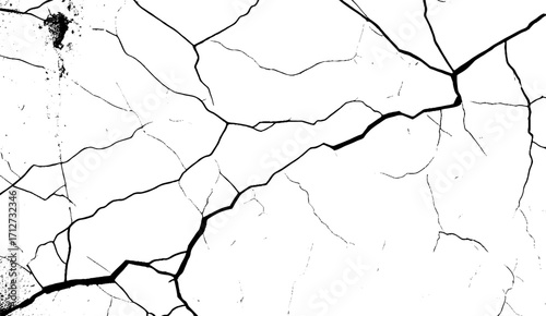 cracked wall background. Hand drawing texture. Vector illustration