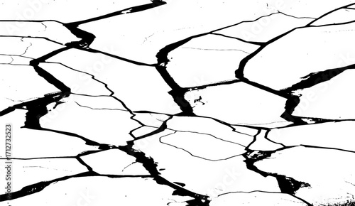 crack in the ground. cracked wall background. Hand drawing texture. Vector illustration