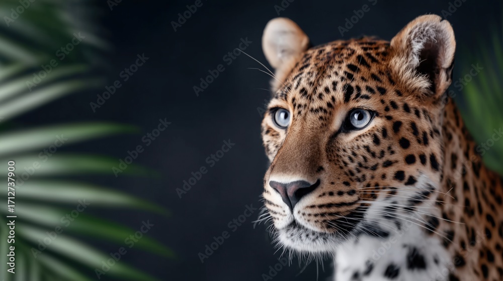 Fototapeta premium Majestic Leopard Against Dark Background