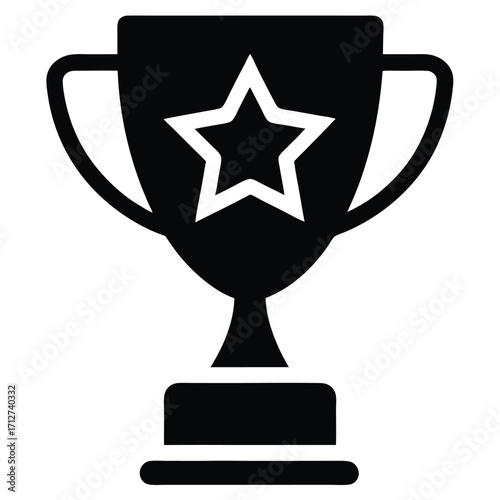 achievement trophy vector icon