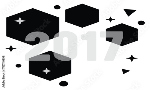 Background of 2017 with geometric shape vector. Abstract geometric background. vector illustration.
