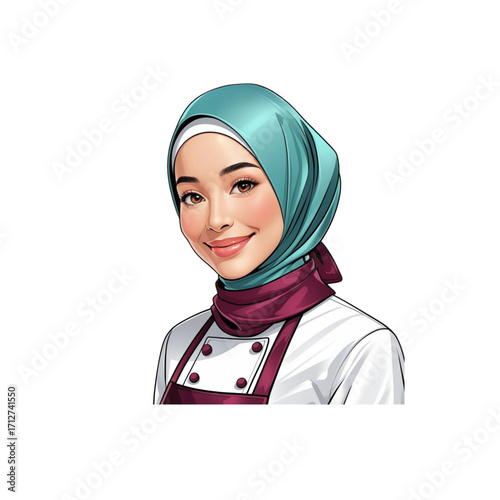 green hijab woman moslim