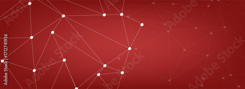 Abstract  vector on red background. Elegant background for business presentations. Lines, point, plane in 3D space.Cryptocurrency fintech network blockchain and programming concept.