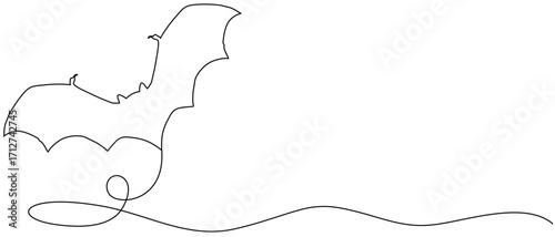 Bat flying line art illustration