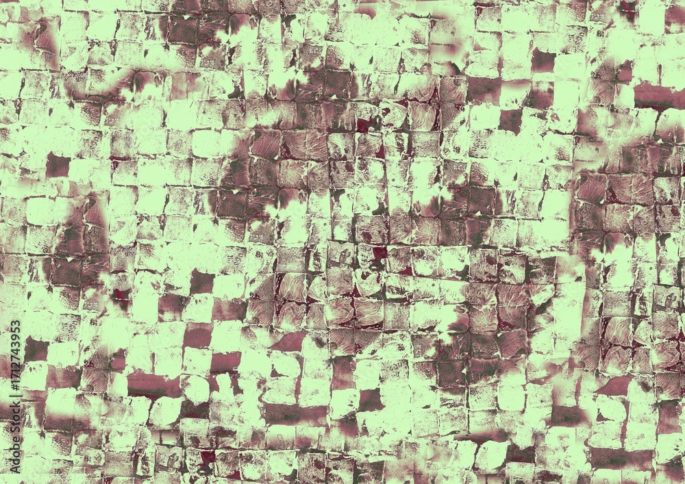 Fototapeta premium Beige Green Natural Tile and Brick Texture Background