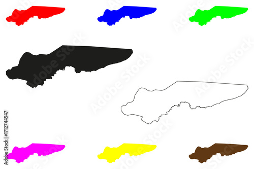 Lahad Datu city (Malaysia) map vector illustration, scribble sketch Bandar Lahad Datu map