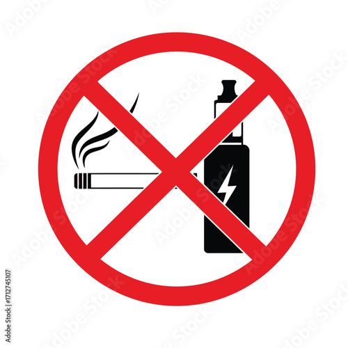 No smoking and vaping sign to promote health