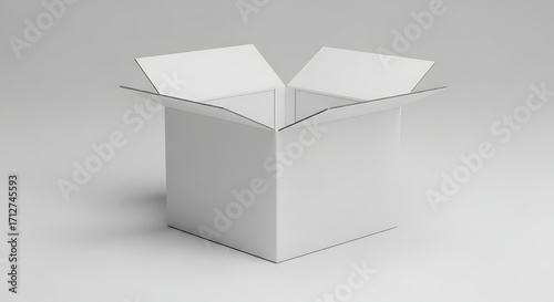 Showcase Minimalist White Open Box for Packaging, Shipping, Storage, Product Display, Branding, Logistics, Marketing, Ecommerce, and Design Concepts, 4K image 