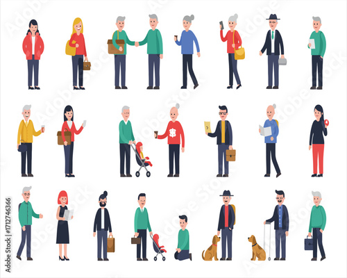 Flat Vector People Illustration Set – Daily Activities, Lifestyle, and Occupations