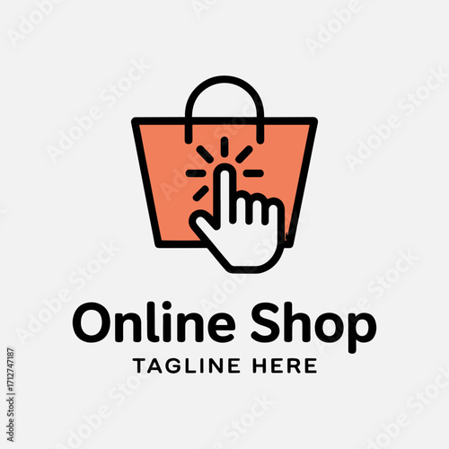 Creative online shopping logo design