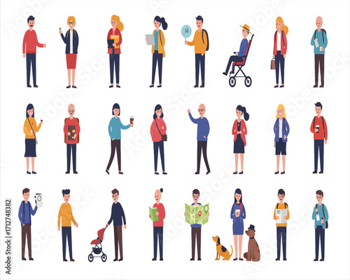 Flat Vector People Illustration Set – Daily Activities, Lifestyle, and Occupations