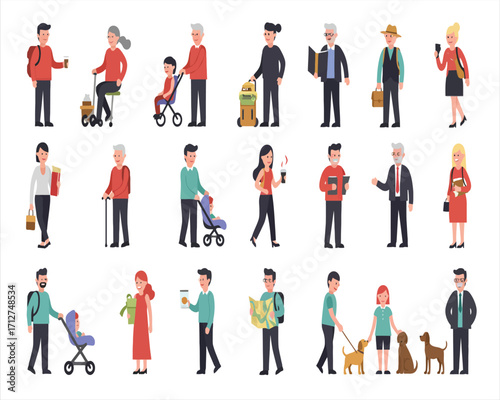 Flat Vector People Illustration Set – Daily Activities, Lifestyle, and Occupations