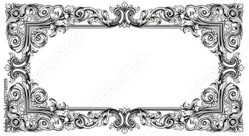 vintage frame with floral ornament