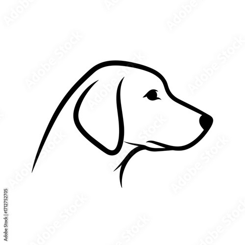 This elegant, minimalist line art beautifully captures the serene and loyal profile of a canine companion.