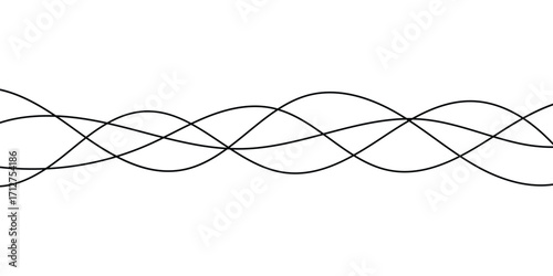 Thin line wavy background on white background.  Flowing wave line background on white page. Rippled isolated abstract wavey background icons. 