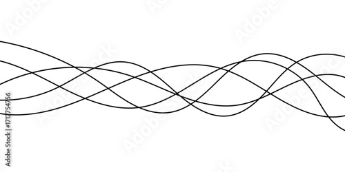 Thin line wavy background on white background.  Flowing wave line background on white page. Rippled isolated abstract wavey background icons. 