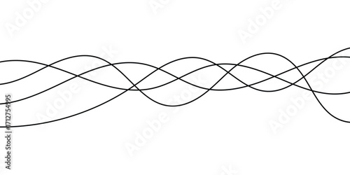 Thin line wavy background on white background.  Flowing wave line background on white page. Rippled isolated abstract wavey background icons. EPS 10. 