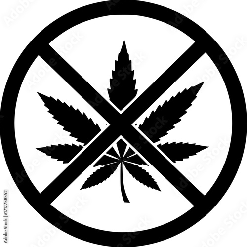 no drugs sign vector silhouette illustration showing prohibition isolated on white background
