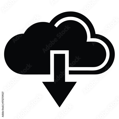 cloud upload download vectoe icon