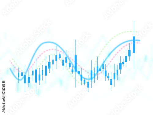 abstract background with blue lines, stock market investment trading graph growth.Trade business analytics graph and financial chart.Business trade analytics line graphs and financial chart investment