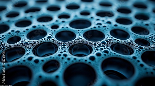 Close up macro of chemical absorption tank fluid surface inside Power Plant Emissions Scrubbers.