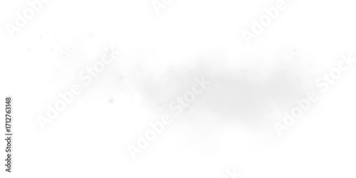 Fotografie Ethereal Grey Mist and Fog with Soft Smoke Swirls and Dust Explosion, Transparen