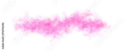 Purple or fuchsia glowing smoke or fog effect on transparent background, template or mockup for toxic gas, magical spell or mysterious cinematic scenes