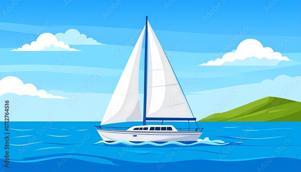 Obraz premium Sailing yacht on a sunny day