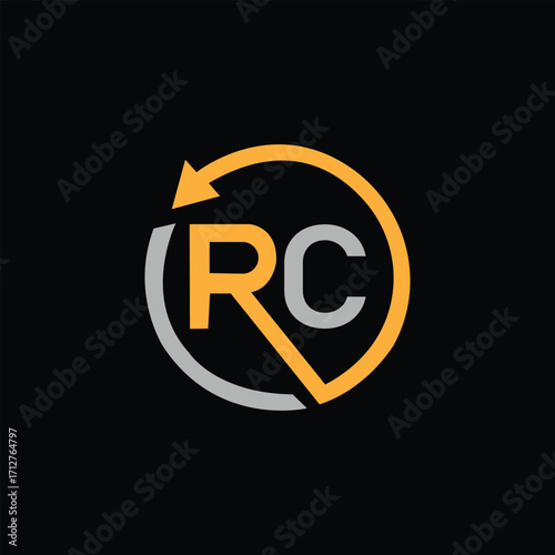RC letter initial logo design vector illustration	