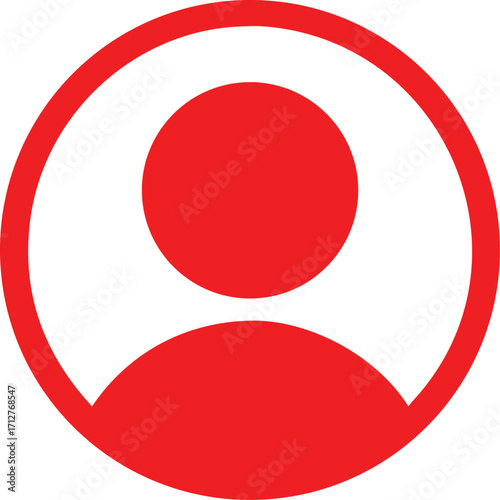 Free Download red circular user profile avatar icon on white background - GFXLoad