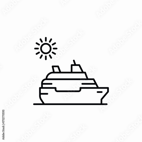 cruise liner summer icon sign vector