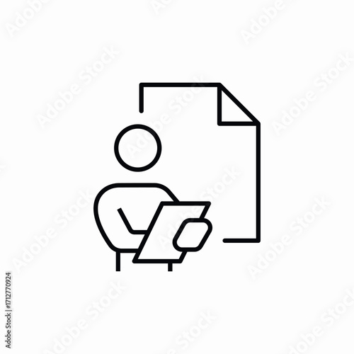 examination inspector report icon sign vector