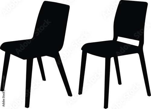 Set of Plastic chair silhouette. chair silhouette, plastic chair vector illustration
