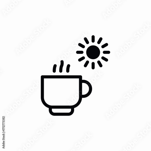 morning coffee icon sign vector