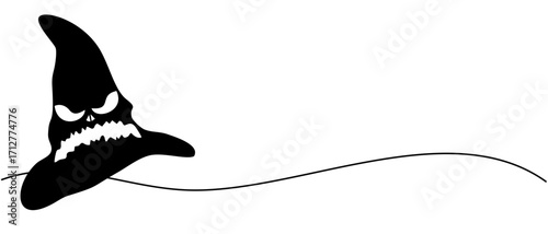 Witch hat silhouette with a touch of line