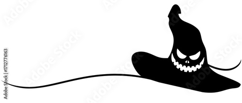 Witch hat silhouette with a touch of line