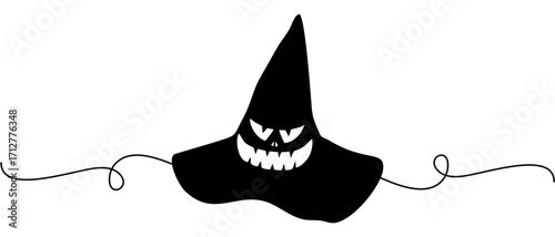 Witch hat silhouette with a touch of line