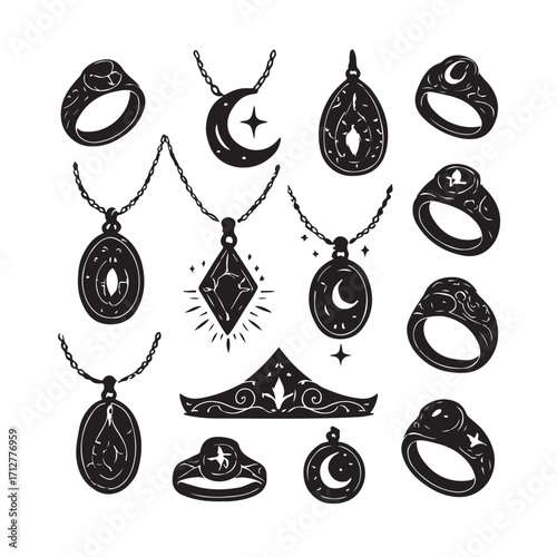 Celestial jewelry and rings collection necklaces pendants