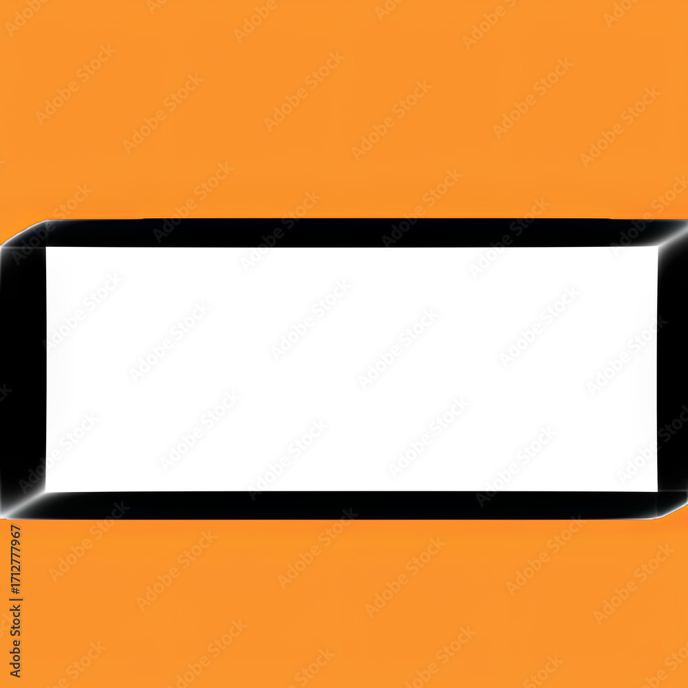 Obraz premium Black rectangular frame on vibrant orange background 