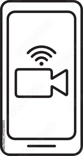 Smartphone with wi fi and video camera icon