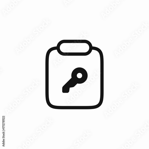 clipboard document key solution icon sign vector