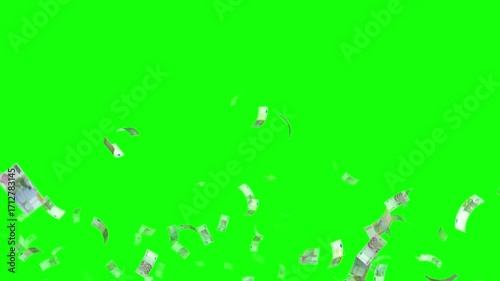 Falling money green screen background video effects cash flow wealth abundance prosperity financial success rich money rain banknotes celebration success achievement