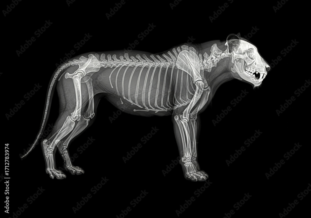 Fototapeta premium X-ray of a lion in full size