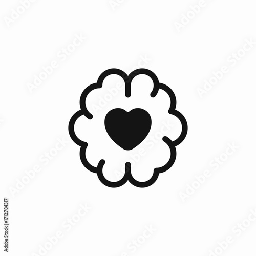 love in brain icon sign vector