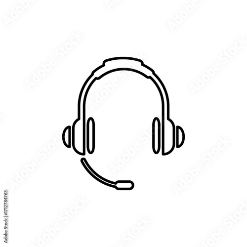 Headset icon, Headset logo. vector illustration logo template for many purpose. Isolated on white background
