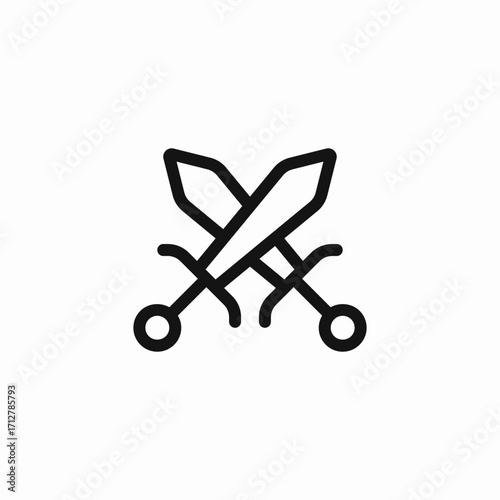 swords cross icon sign vector