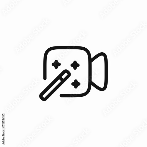 video ai generate icon sign vector