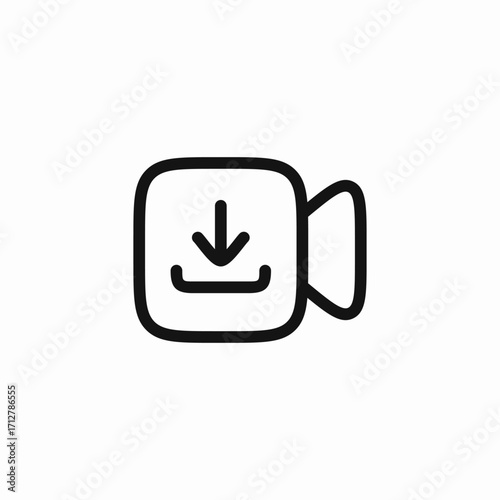 video file download icon sign vector